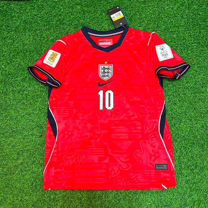 Jude Bellingham #10 England 2026 World Cup Away Red Football Jersey
