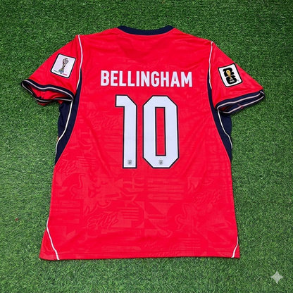 Jude Bellingham #10 England 2026 World Cup Away Red Football Jersey