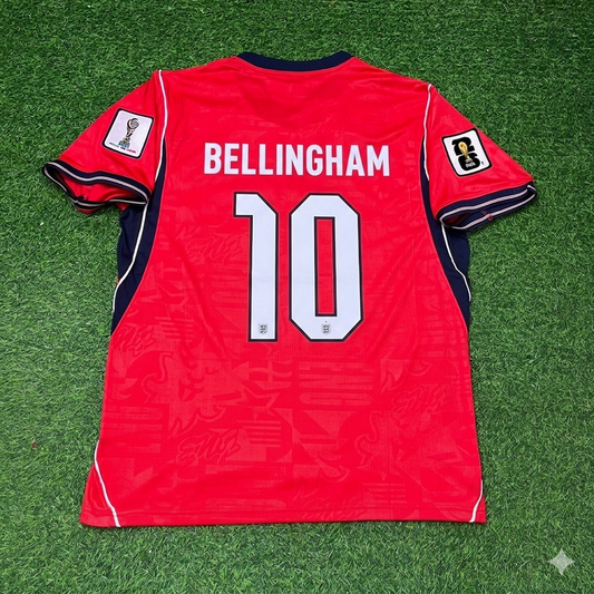 Jude Bellingham #10 England 2026 World Cup Away Red Football Jersey
