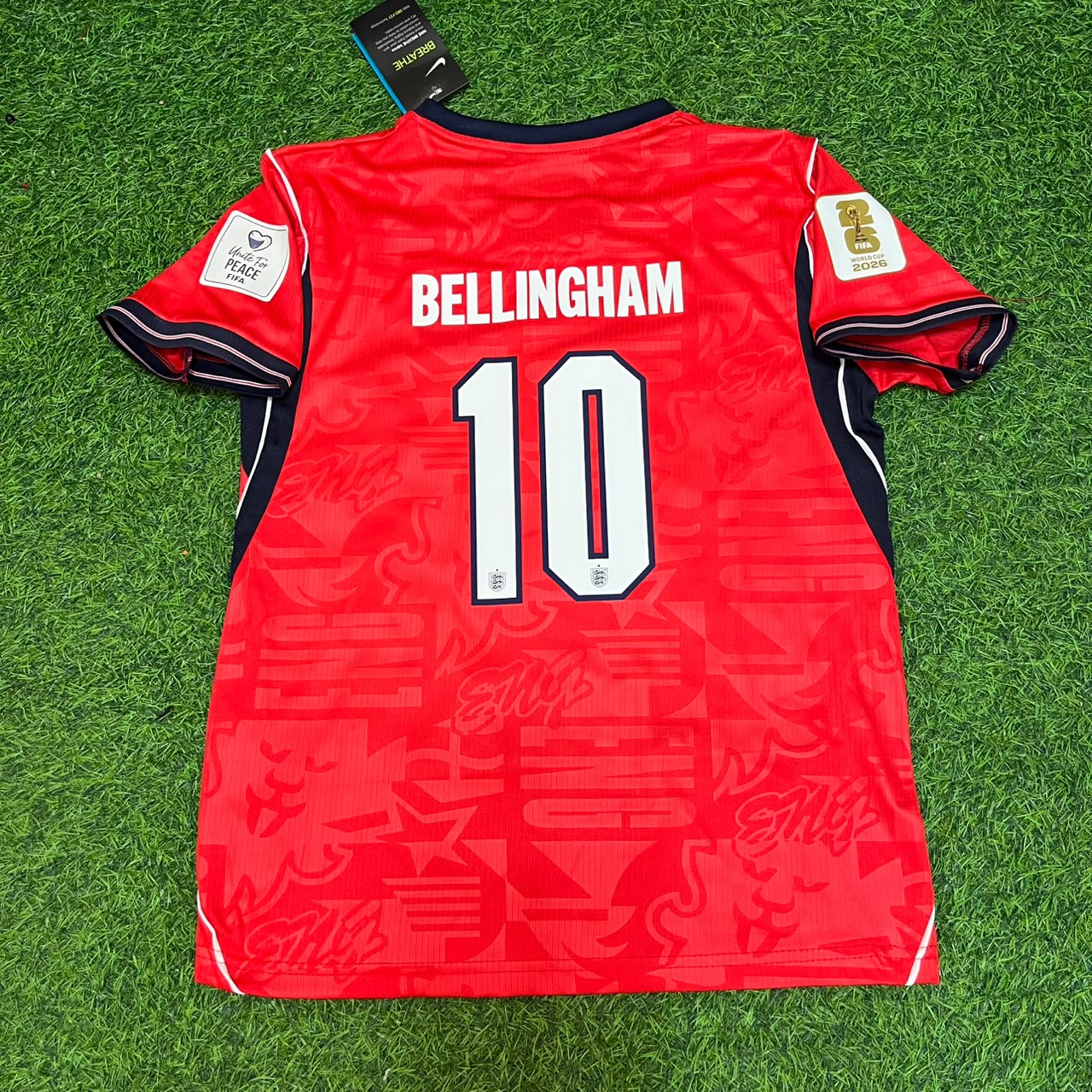 Jude Bellingham #10 England 2026 World Cup Away Red Football Jersey