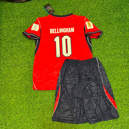 Maillot de football rouge extérieur Coupe du Monde 2026 Angleterre #10 Jude Bellingham