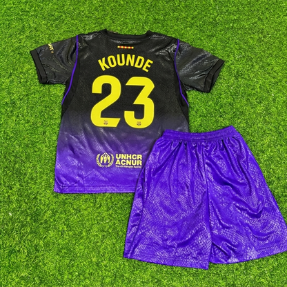 Jules Kounde #23 Barcelona 2027 New Season Away Kids Jersey Trikot Maillot Soccer Shirt