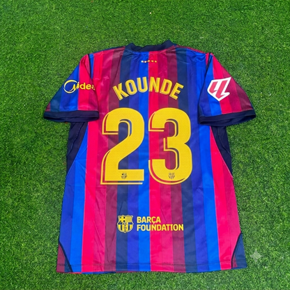 Jules Kounde #23 Barcelona 2027 New Season Home Jersey Trikot Maillot Soccer Shirt