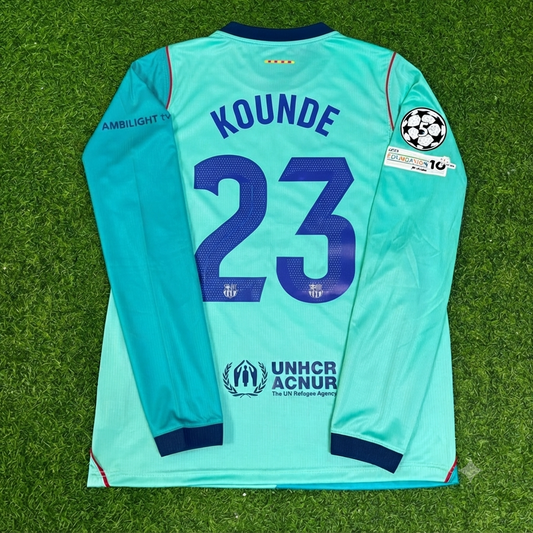 Jules Kounde #23 Barcelona 2027 New Season Long Sleeve Jersey Trikot Maillot Soccer Shirt
