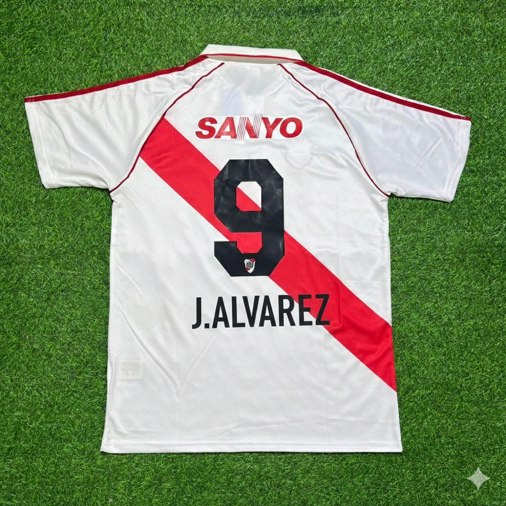 Julian Alvarez River Plate Retro Home Football Jersey