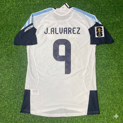 Julian Alvarez Argentina 2026 World Cup White Player Version New Season Football Jersey Kit