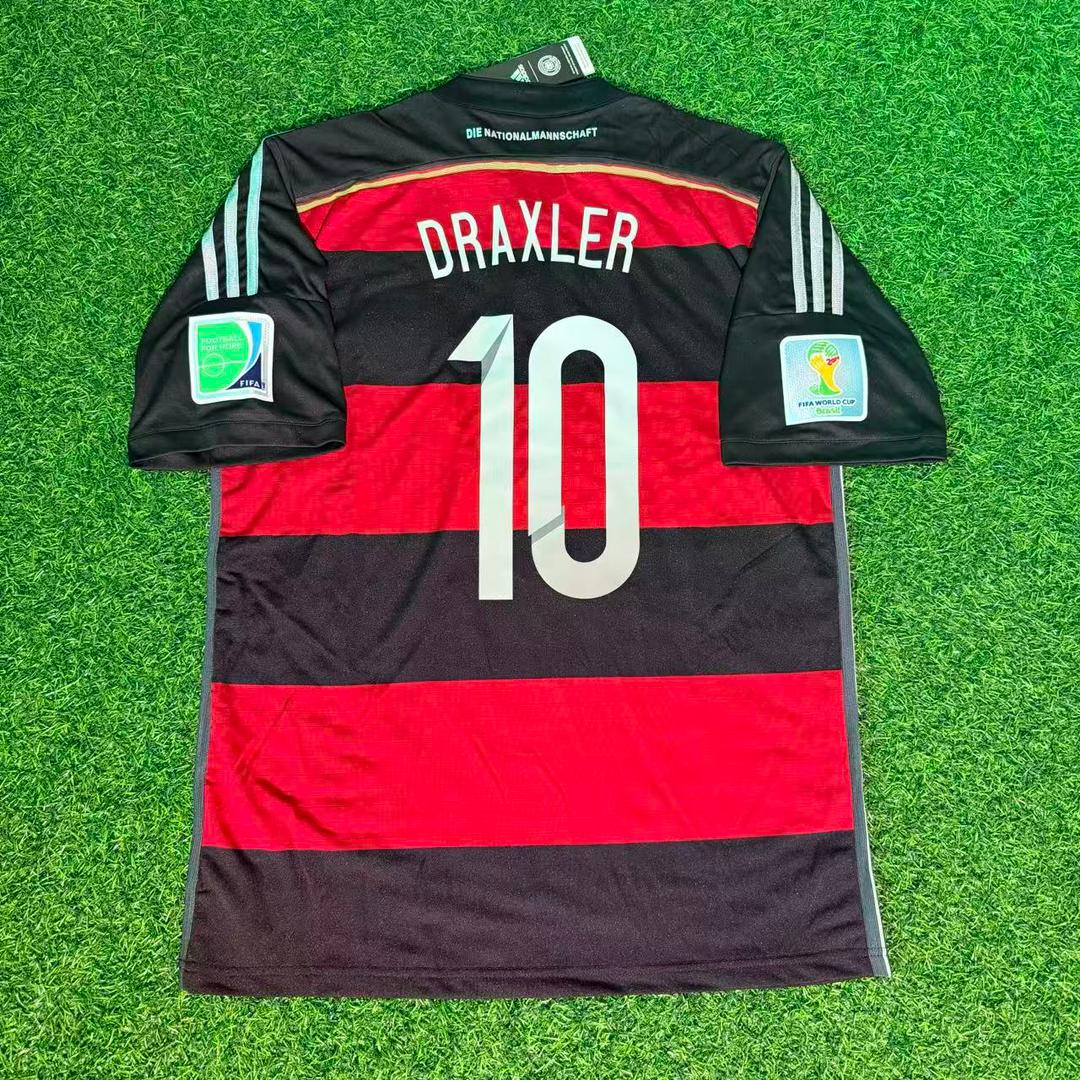 Julian Draxler Germany Deutschland 2014 World Cup Brazil Black Red Retro Jersey Trikot Soccer Shirt