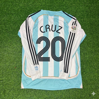 Julio Cruz #20 Argentina 2006 World Cup Retro Long Sleeve Football Jersey