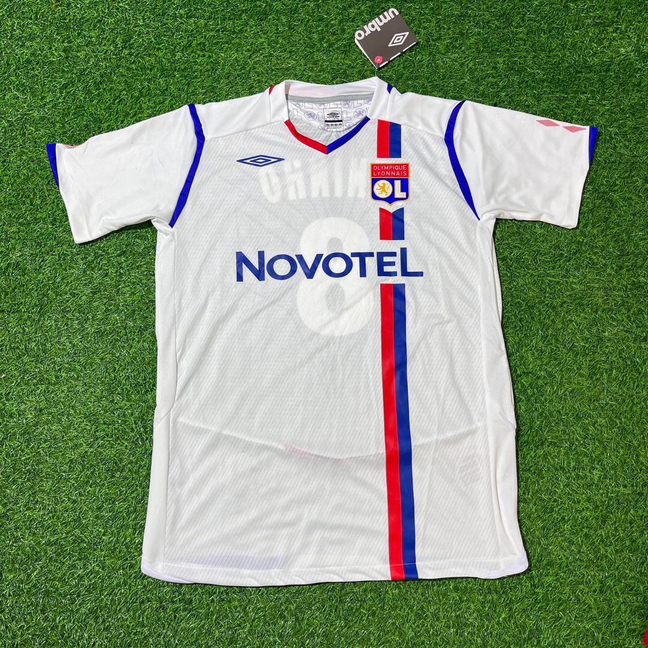 Juninho Pernambucano Olympique Lyonnais 2008–2009 Home White Retro Football Jersey Kit
