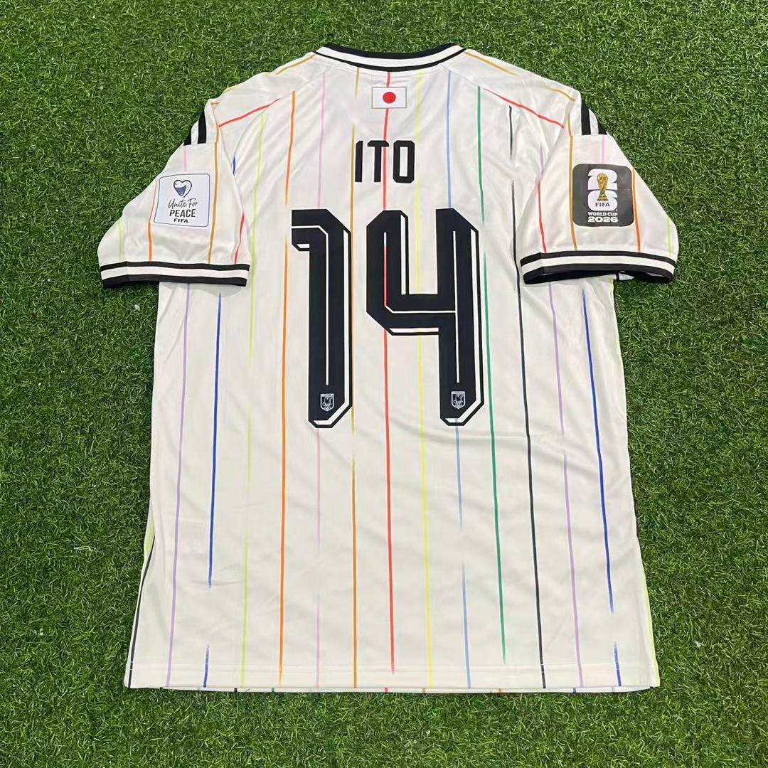 Junya Ito Japan 2026 World Cup Away White Football Jersey Trikot Maillot