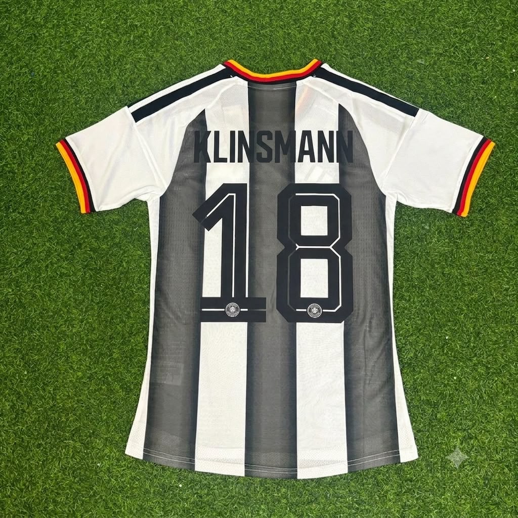 Jürgen Klinsmann Germany Stripe Special Edition Black White Jersey Trikot Maillot