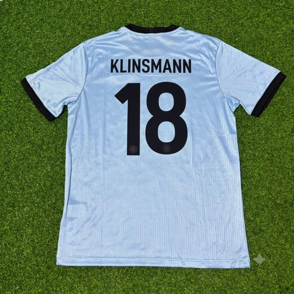 Jürgen Klinsmann Germany 125th Year Special Clear Blue Retro Football Jersey