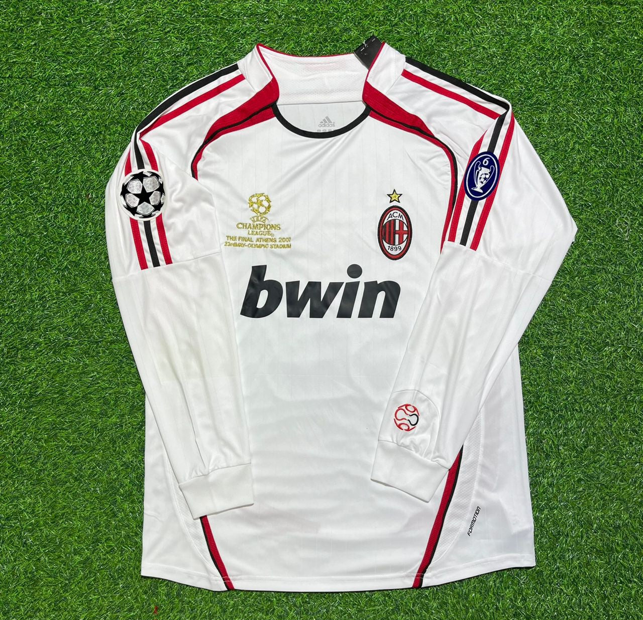 AC Milan 2007 Champions League Final Away White Long Sleeve Retro Jersey