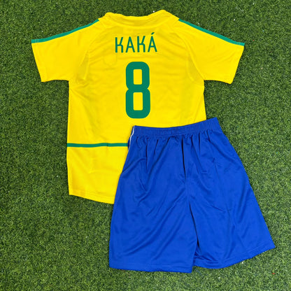 Kaká Leite 8- Brazil Retro Kids Football Jersey