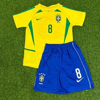 Kaká Leite 8- Brazil Retro Kids Football Jersey