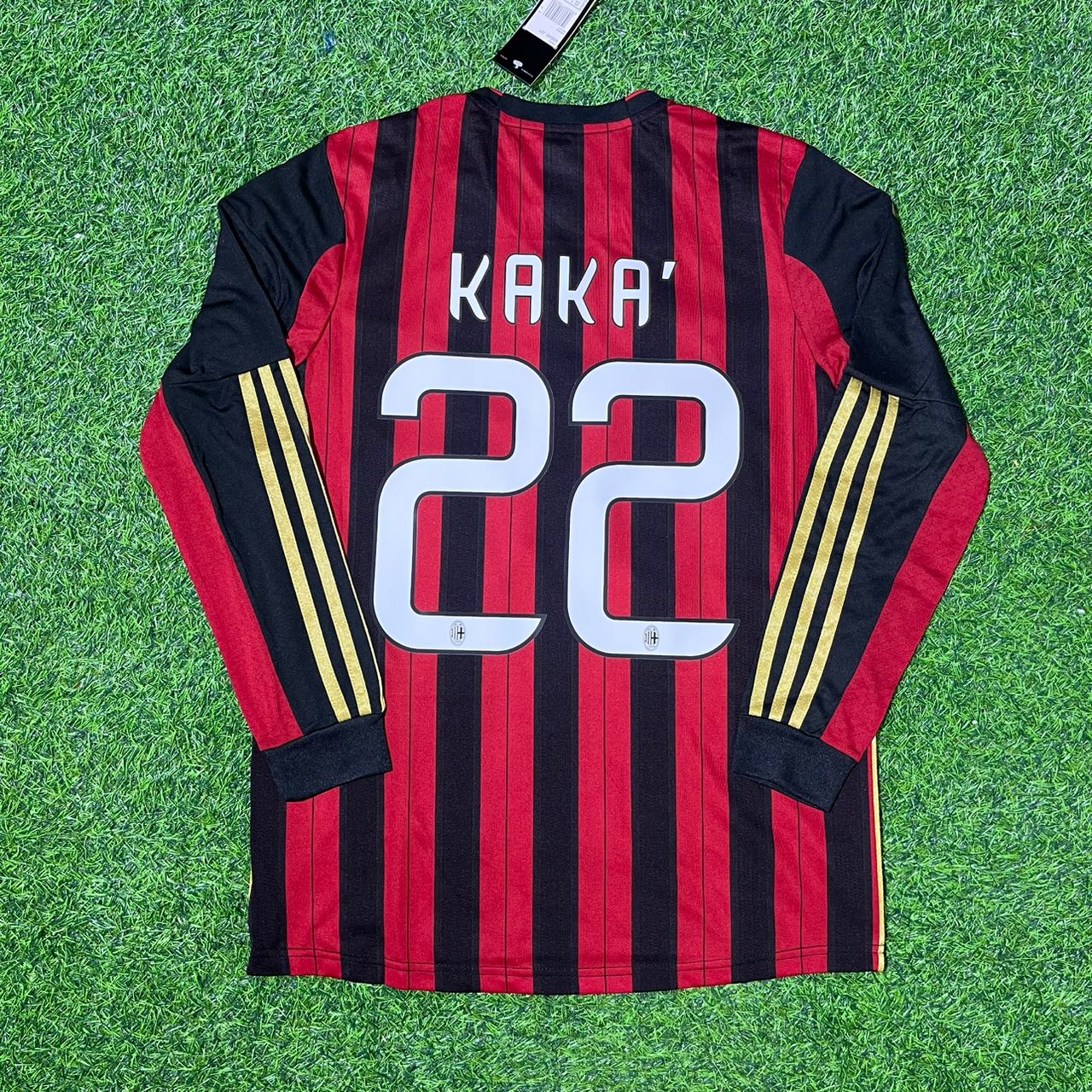 Maillot de football rétro domicile manches longues Kaká AC Milan 2013/14