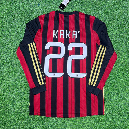 Maillot de football rétro domicile manches longues Kaká AC Milan 2013/14