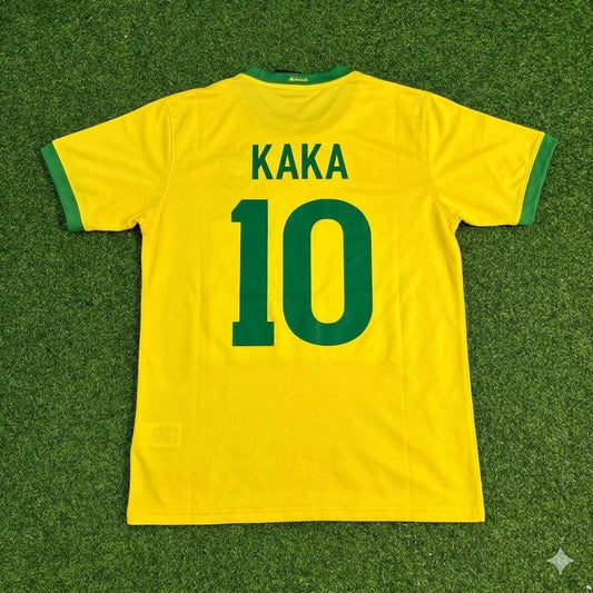 Kaka Leite Brazil Retro Home Football Jersey Trikot Maillot