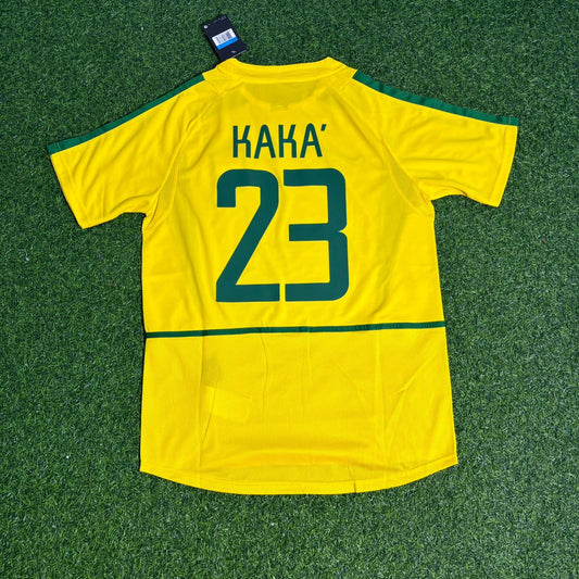 Kaká Leite Brazil 2002 World Cup Retro Football Jersey Soccer Shirt