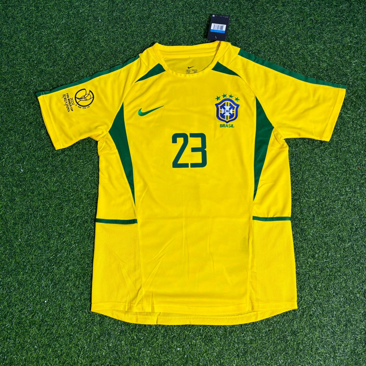 Kaká Leite Brazil 2002 World Cup Retro Football Jersey Soccer Shirt