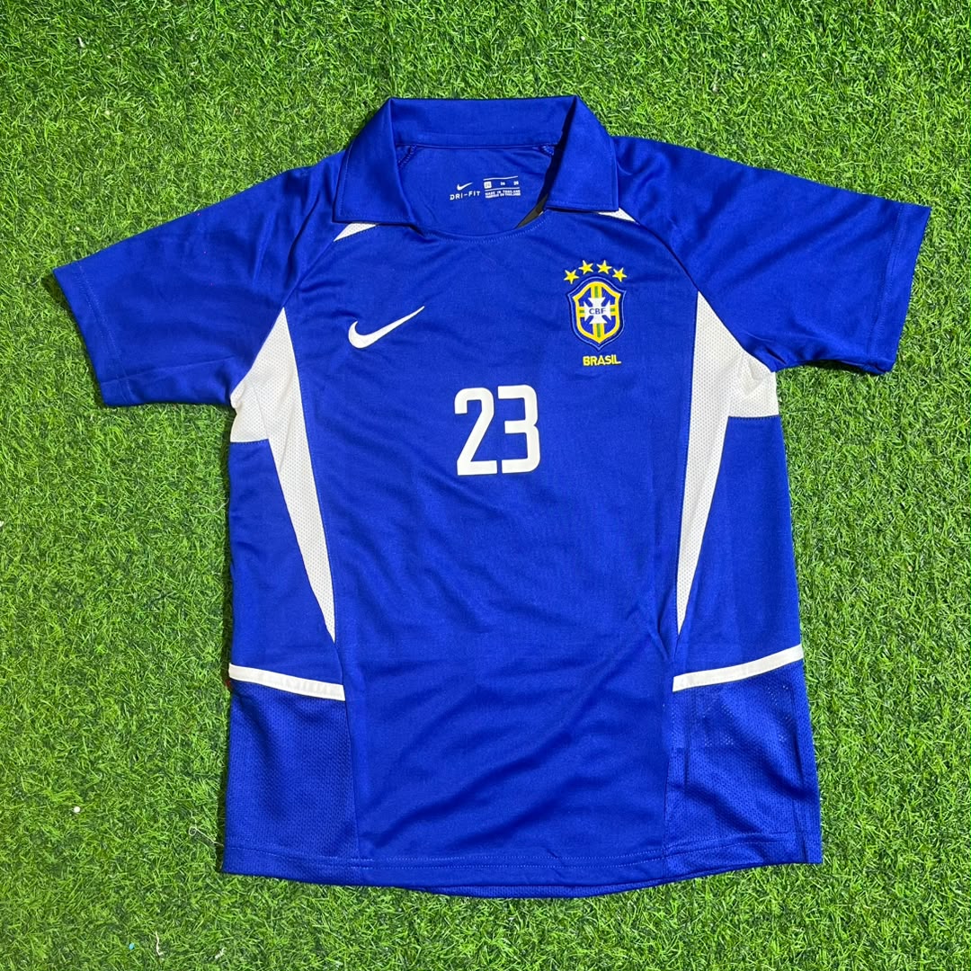 Kaka Leite Brazil 2002 World Cup Away Kids Kit – Kit Jersey for Children – | KinderTrikot | Maillot Enfant Soccer Shirt