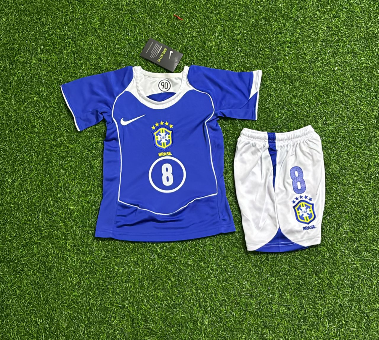 Kaká Leite Brazil 2004 Blue Retro Football Jersey Kit