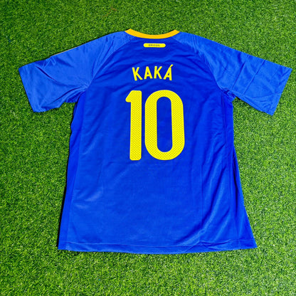 Kaka Leite Brazil 2010 World Cup Retro Blue Jersey Trikot