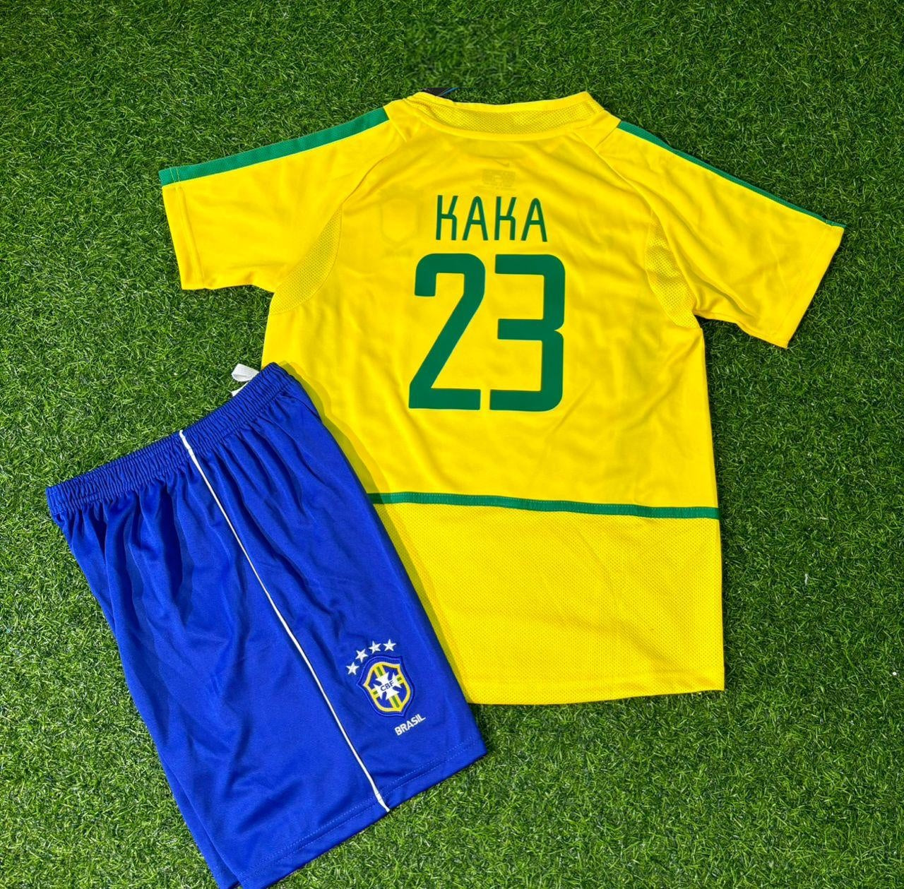 Kaká Leite Brazil Retro Kids Football Jersey