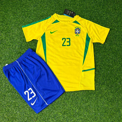 Kaká Leite Brazil Retro Kids Football Jersey