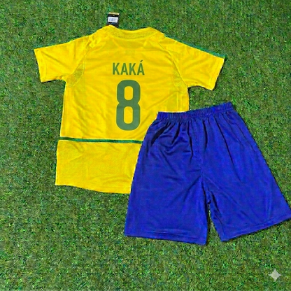 Kaká Leite 8- Brazil Retro Kids Football Jersey