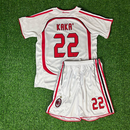 Kaka Leite Milan White Kids Children Set Retro Jersey KinderTrikot Soccer Shirt