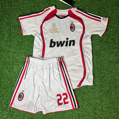 Kaka Leite Milan White Kids Children Set Retro Jersey KinderTrikot Soccer Shirt