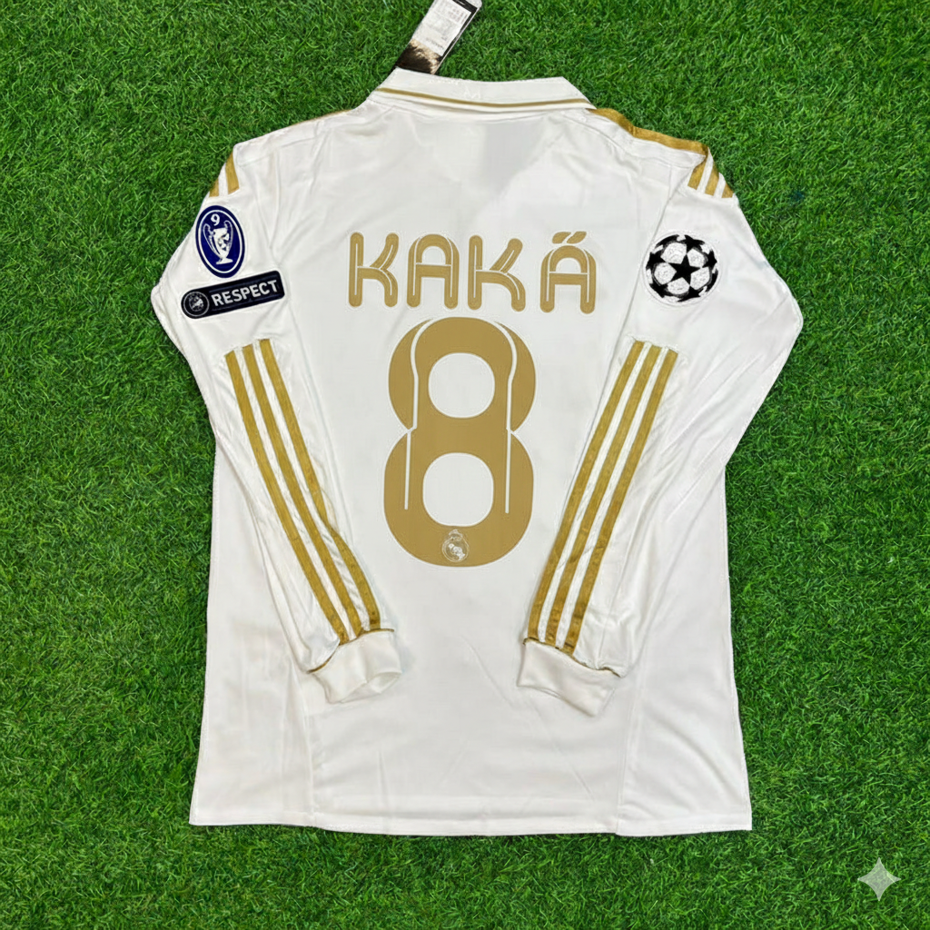 Kaká Leite 8- Real Madrid 2011-2012 White Long Sleeve Jersey Soccer Shirt