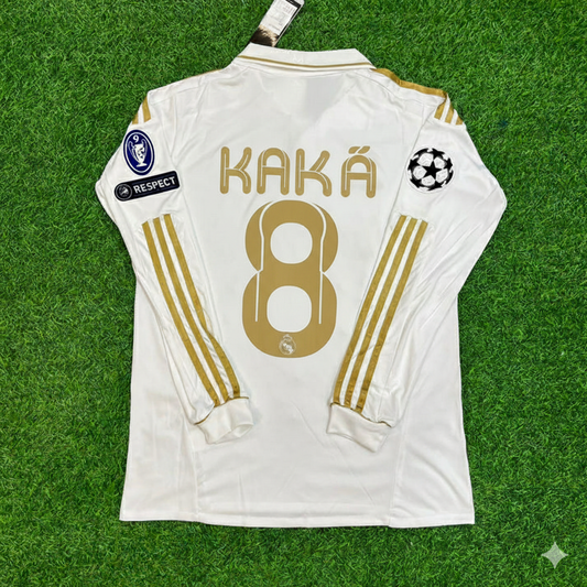 Kaká Leite 8- Real Madrid 2011-2012 White Long Sleeve Jersey Soccer Shirt