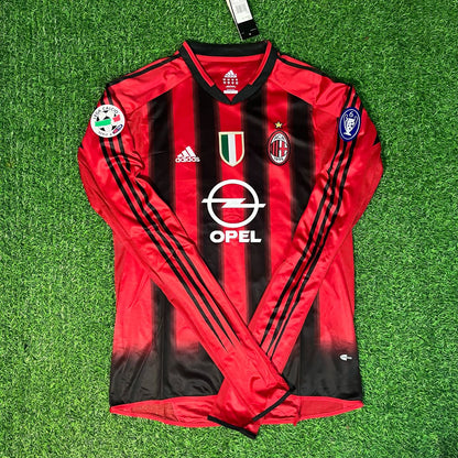 Kaká 22 – Milan 2003/2004 Rouge &amp; Noir Domicile Retro Kit Jersey Trikot Maillot