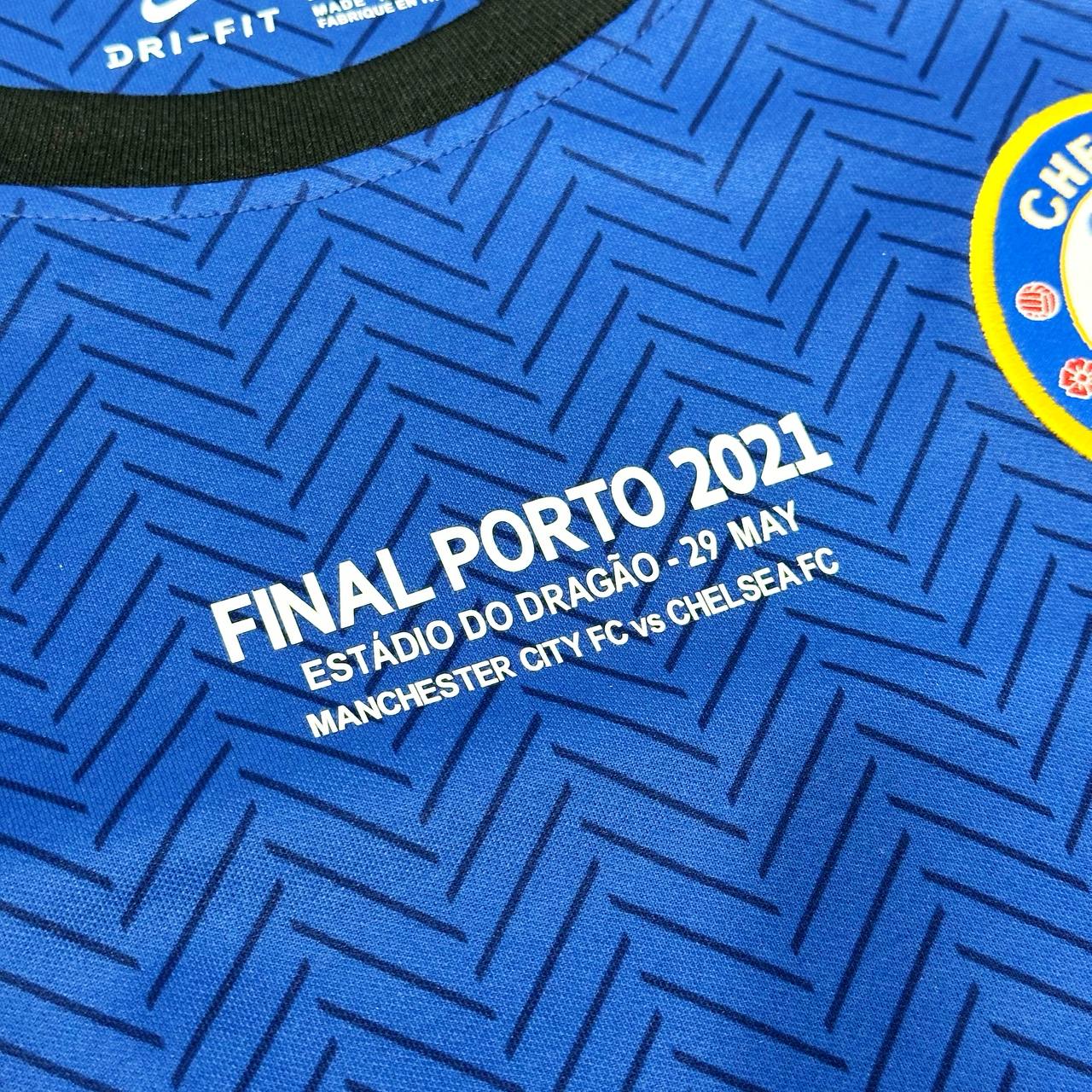 N'Golo Kante Chelsea 2021 Champions League Final Porto Blue Retro Kit Jersey Trikot Maglia