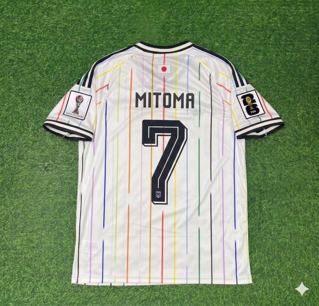 Kaoru Mitoma Japan World Cup 2026 Away White Football Jersey Trikot Maillot