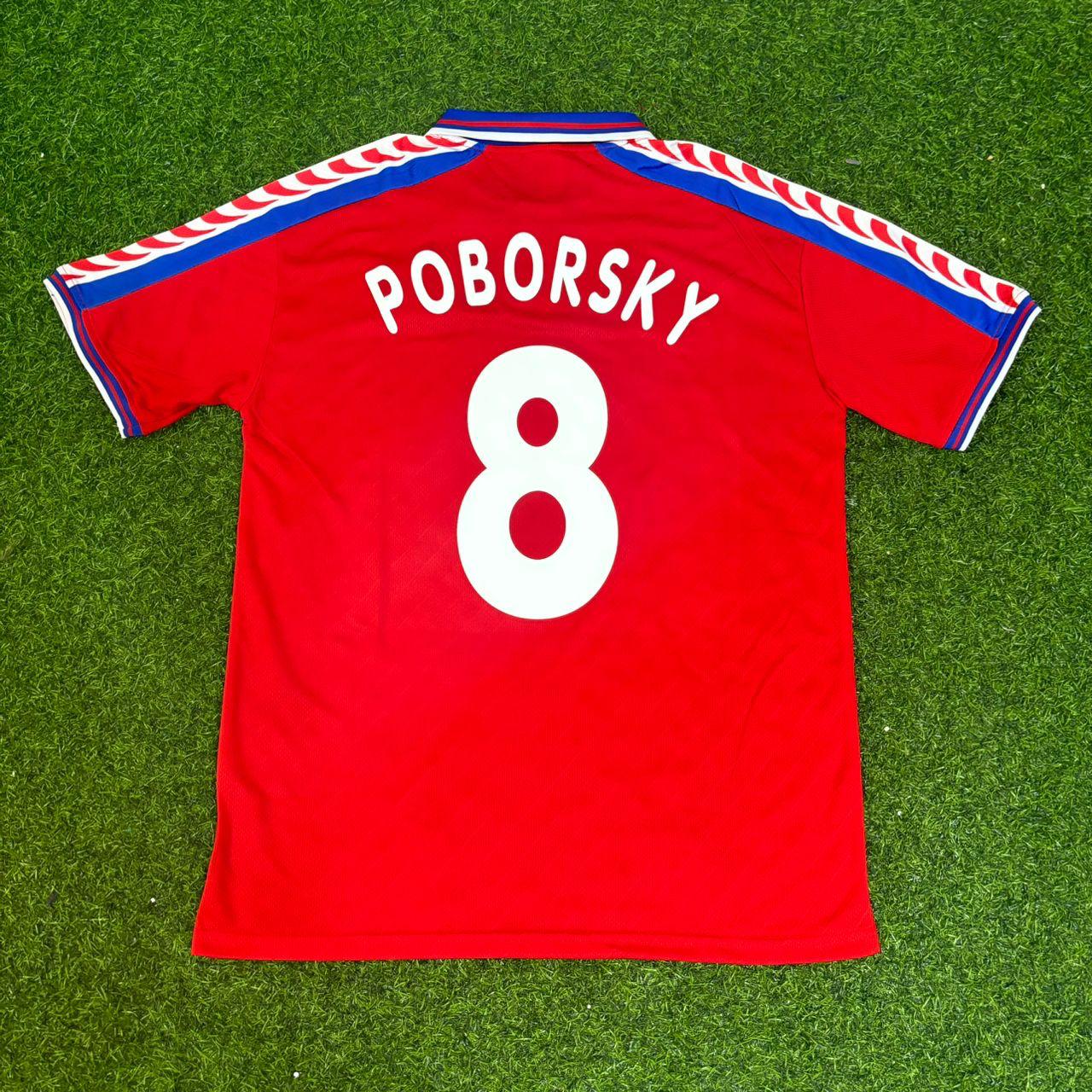 Karel Poborský #8 Czech Republic Czechia EURO 1996 Retro Football Jersey