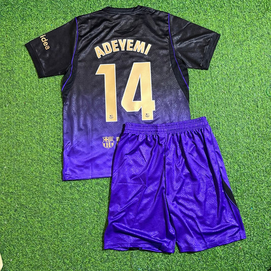 Karim Adeyemi #14 Barcelona 2027 New Season Away Kids Jersey Trikot Maillot Soccer Shirt