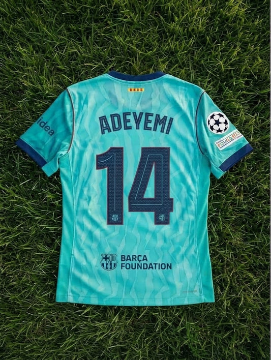 Karim Adeyemi #14 Barcelona 2026/2027 New Season Third Champions League Patch Football Jersey Trikot Maillot