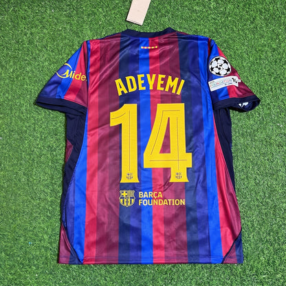 Karim Adeyemi #14 Barcelona 2027 New Season Champions League Patch Home Jersey Trikot Maillot Soccer Shirt