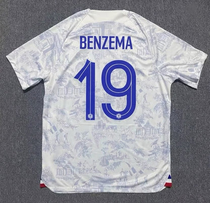 Karim Benzema #19 France 2022 World Cup Away Retro Jersey Maillot Trikot Soccer Shirt