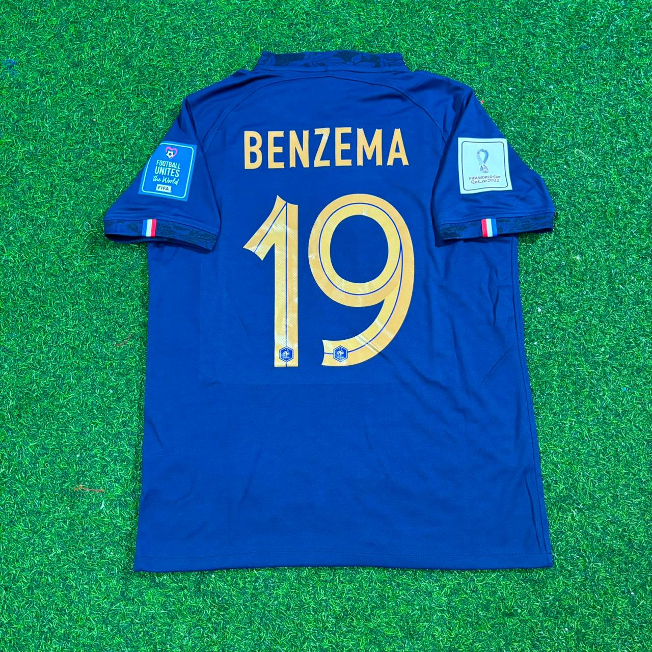 Karim Benzema France 2022 World Cup Final Retro Jersey Maillot Trikot Soccer Shirt