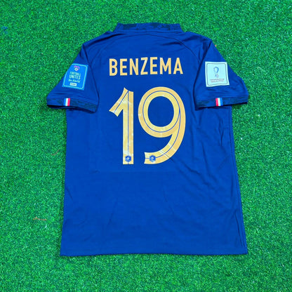 Karim Benzema France 2022 World Cup Final Retro Jersey Maillot Trikot Soccer Shirt