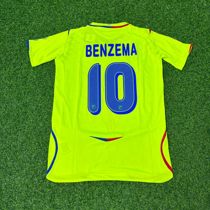 Karim Benzema Olympique Lyon 2008-2009 Yellow Green Football Jersey