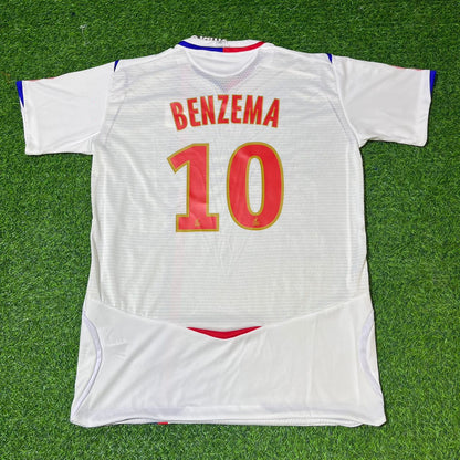 Karim Benzema Olympique Lyonnais 2008/2009 Home White Retro Football Jersey Kit