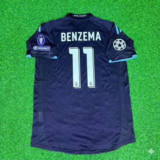 Karim Benzema 11- Real Madrid 2009/2010 Away Retro Football Jersey Kit