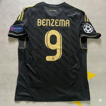 Karim Benzema 9-  Real  Madrid 2011-2012  Champions League Retro Jersey Soccer Shirt