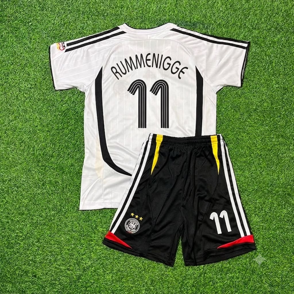 Karl-Heinz Rummenigge Germany Kids White Special Retro Football Jersey Kit