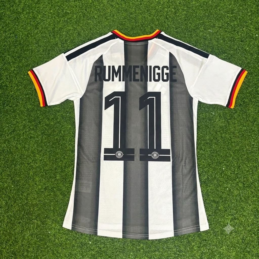 Karl-Heinz Rummenigge Deutschland Streifen Special Edition Schwarz-Weiß Trikot